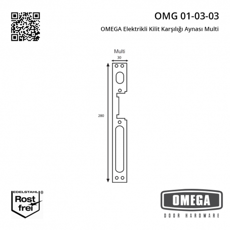 OMEGA Elektrikli Kilit Karşılığı Aynası Multi