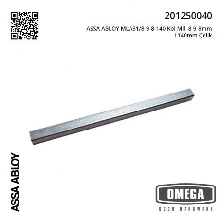 ASSA ABLOY MLA31/8-9-8-140 Kol Mili 8-9-8mm L140mm Çelik