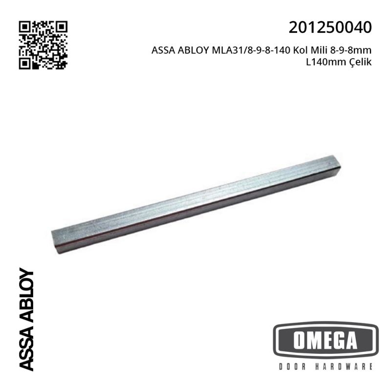 ASSA ABLOY MLA31/8-9-8-140 Kol Mili 8-9-8mm L140mm Çelik