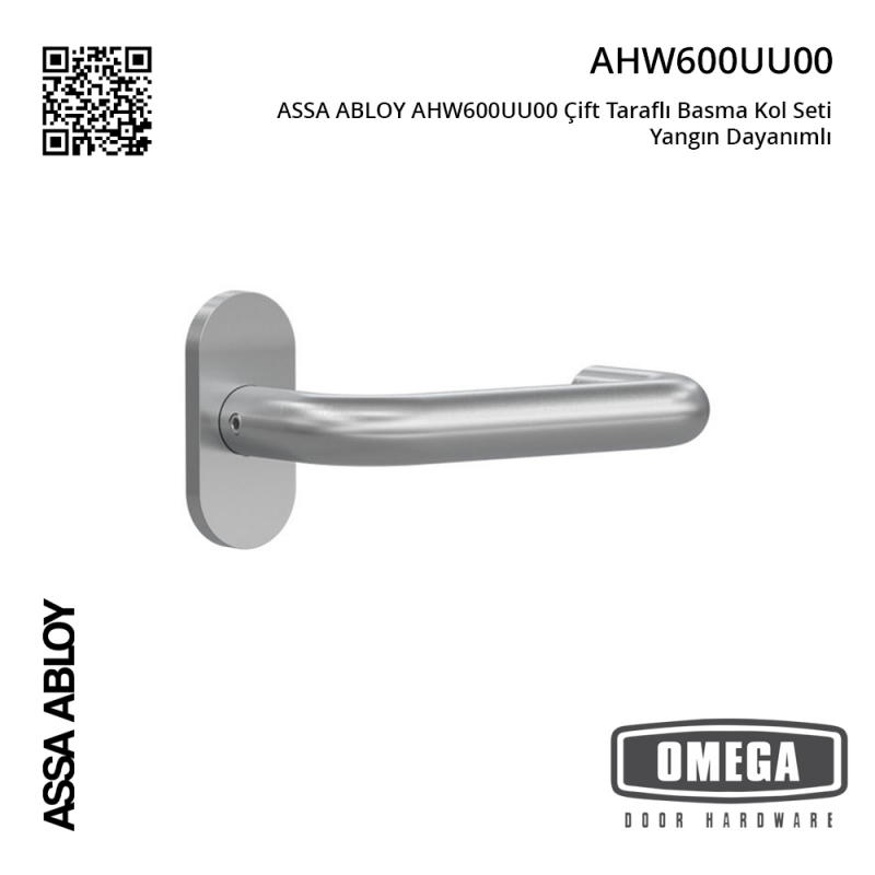 ASSA ABLOY AHW600UU00 Çift Taraflı Basma Kol Seti Yangın Dayanımlı