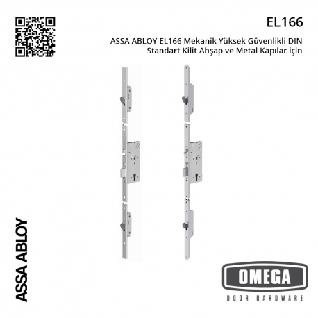 ASSA ABLOY EL166 Mekanik Yüksek Güvenlikli DIN Standart Kilit Ahşap ve Metal Kapılar İçin