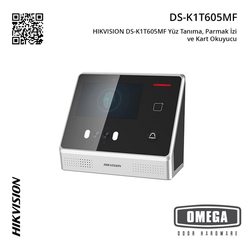 HIKVISION DS-K1T605MF Yüz Tanıma, Parmak İzi ve Kart Okuyucu