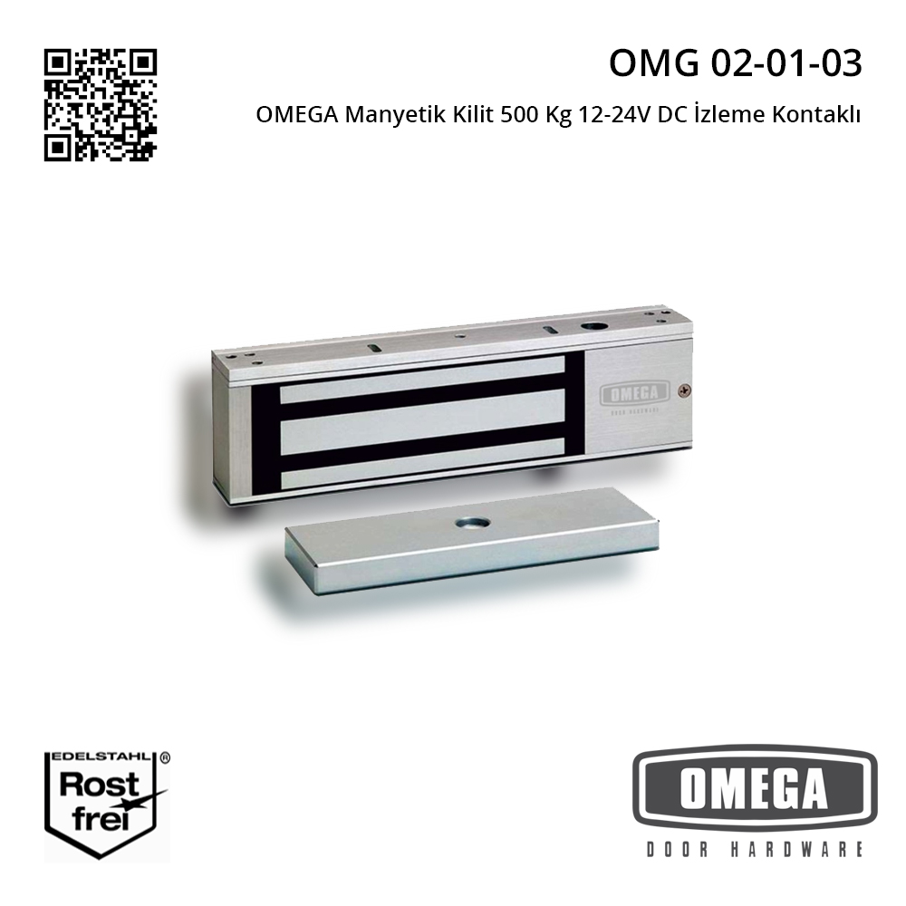 Omega 500 kg İzleme Kontaklı Manyetik Kilit