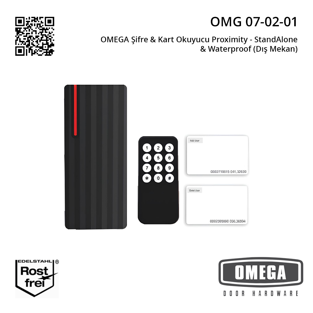 OMEGA Şifre & Kart Okuyucu Proximity - StandAlone & Waterproof (Dış Mekan)