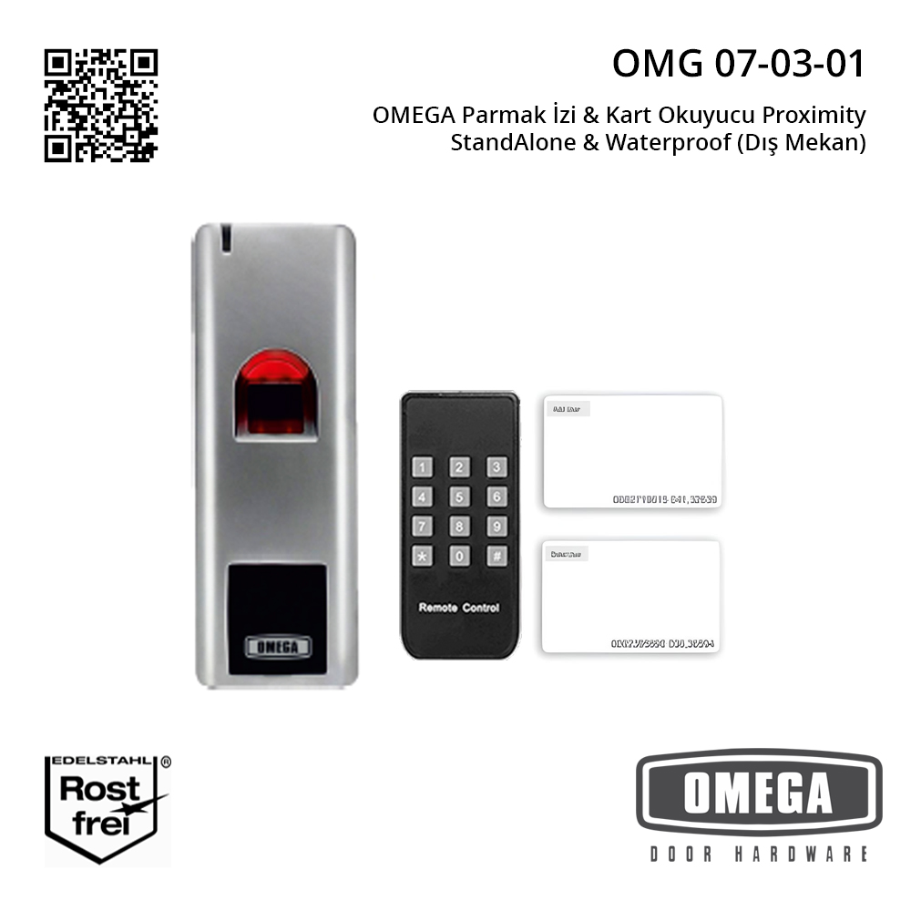 OMEGA Parmak İzi & Kart Okuyucu Proximity - StandAlone & Waterproof (Dış Mekan)