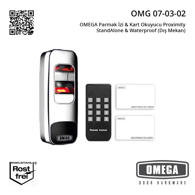 OMEGA Parmak İzi & Kart Okuyucu Proximity - StandAlone & Waterproof (Dış Mekan)