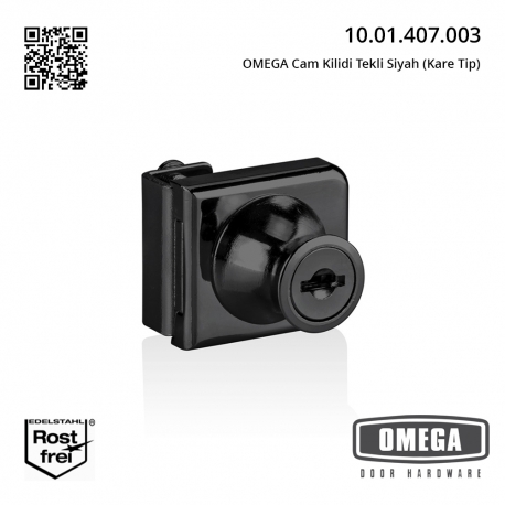 OMEGA Cam Kilidi Tekli Siyah (Kare Tip)