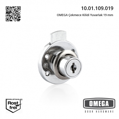 OMEGA Çekmece Kilidi Yuvarlak 19 mm