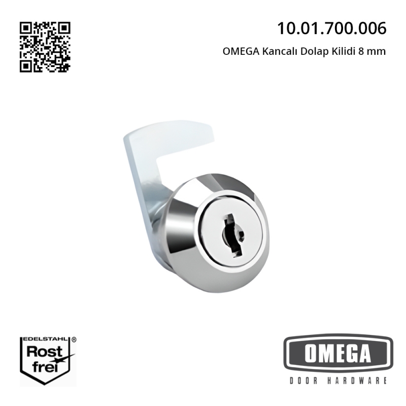 OMEGA Kancalı Dolap Kilidi 8 mm