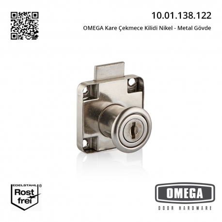 OMEGA Kare Çekmece Kilidi Nikel - Metal Gövde