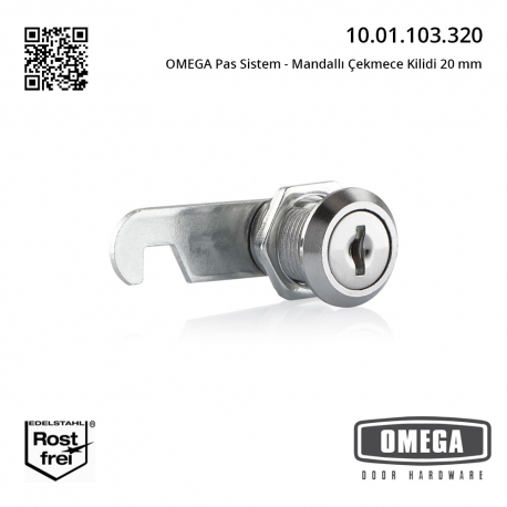 OMEGA Pas Sistem - Mandallı Çekmece Kilidi 20 mm