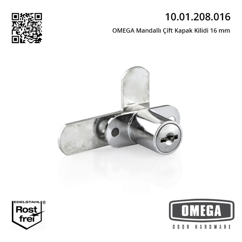 OMEGA Mandallı Çift Kapak Kilidi 16 mm