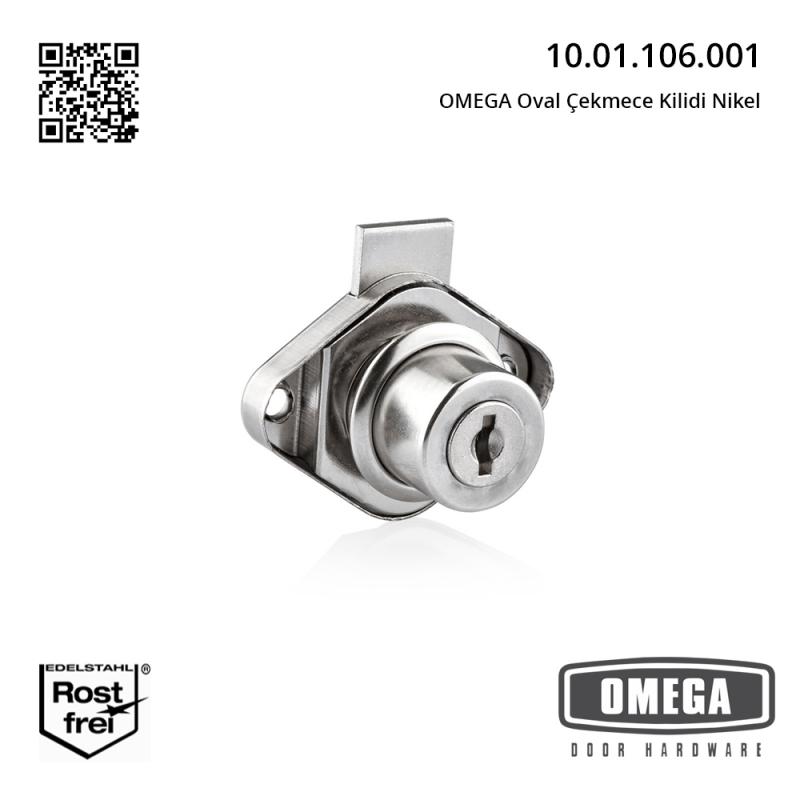 OMEGA Oval Çekmece Kilidi Nikel