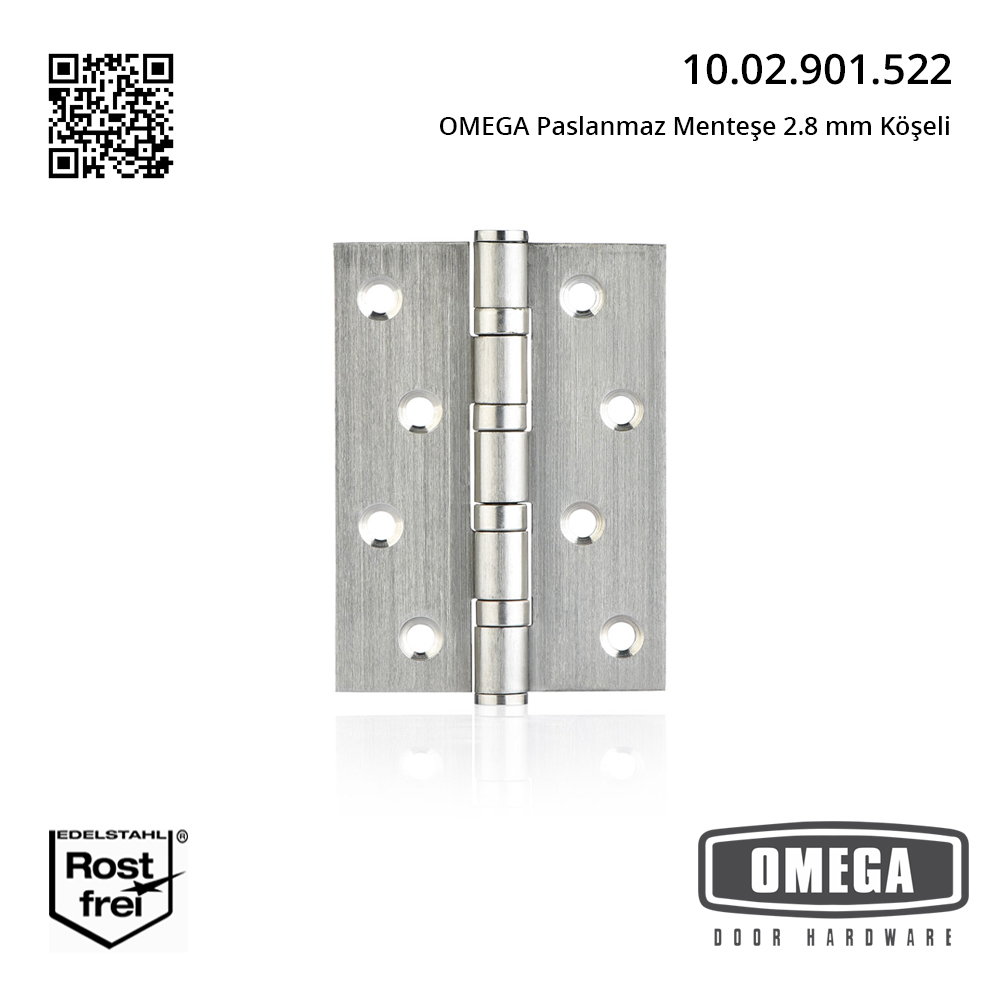 OMEGA Paslanmaz Menteşe 2.8 mm Köşeli