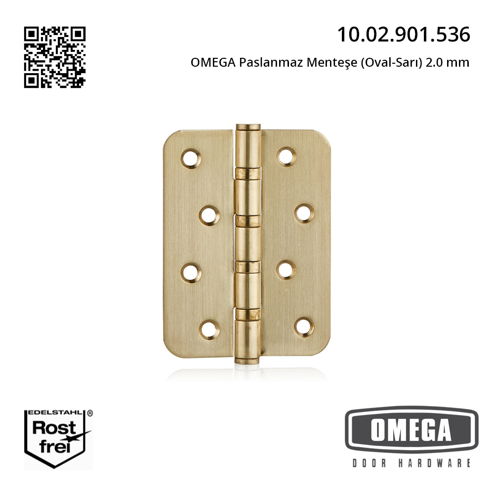 OMEGA Paslanmaz Menteşe (Oval-Sarı) 2.0 mm