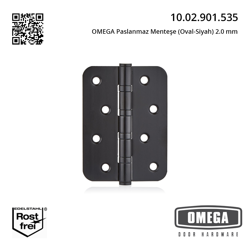 OMEGA Paslanmaz Menteşe (Oval-Siyah) 2.0 mm