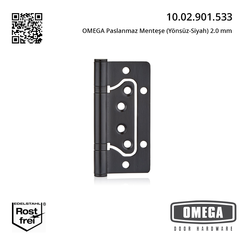 OMEGA Paslanmaz Menteşe (Yönsüz-Siyah) 2.0 mm