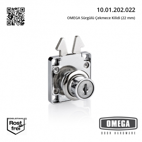OMEGA Sürgülü Çekmece Kilidi (22 mm)