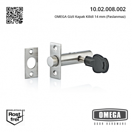 OMEGA Gizli Kapak Kilidi 14 mm (Paslanmaz)