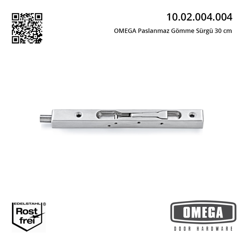 OMEGA Paslanmaz Gömme Sürgü 30 cm