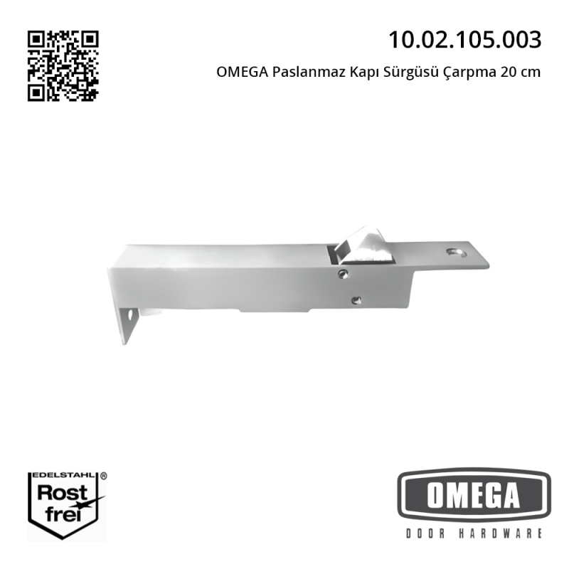 OMEGA Paslanmaz Kapı Sürgüsü Çarpma 20 cm
