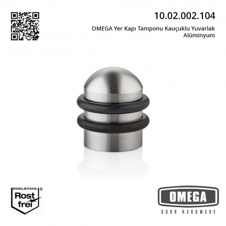 OMEGA Yer Kapı Tamponu Kauçuklu Yuvarlak Alüminyum