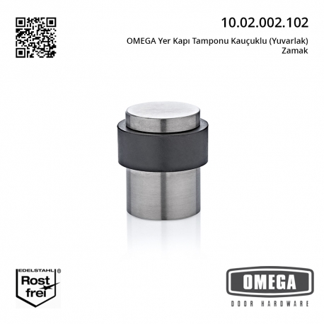 OMEGA Yer Kapı Tamponu Kauçuklu (Yuvarlak) Zamak