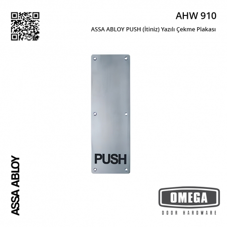 ASSA ABLOY PUSH (İtiniz) Yazılı Çekme Plakası