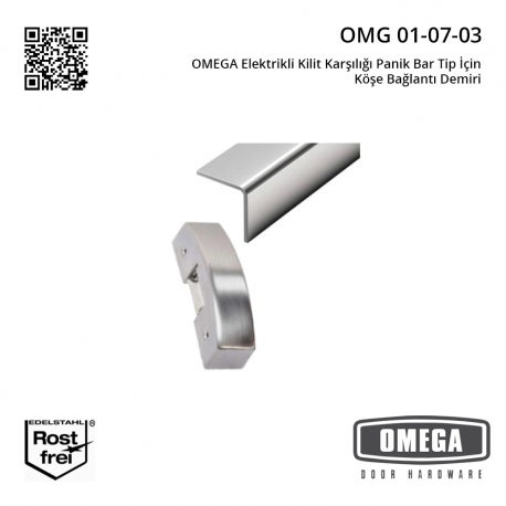 OMEGA Elektrikli Kilit Karşılığı Panik Bar Tip İçin Köşe Bağlantı Demiri