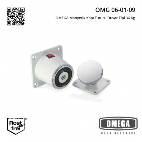OMEGA Manyetik Kapı Tutucu Duvar Tipi 36 Kg