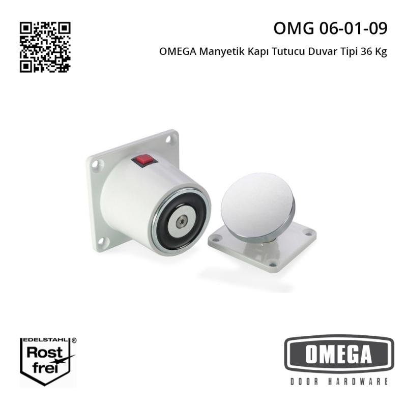OMEGA Manyetik Kapı Tutucu Duvar Tipi 36 Kg