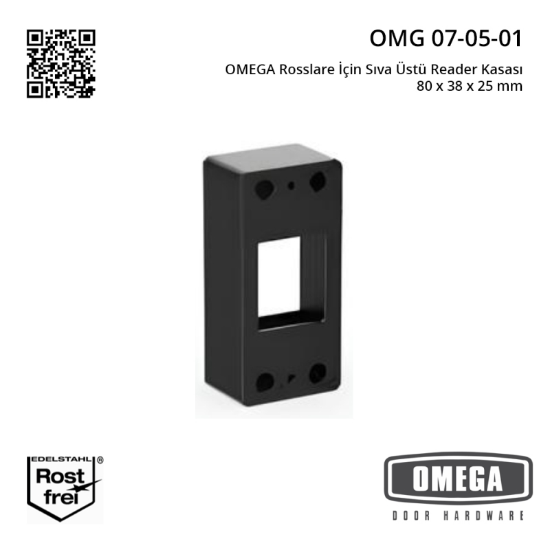 OMEGA Rosslare İçin Sıva Üstü Reader Kasası 80 x 38 x 25 mm