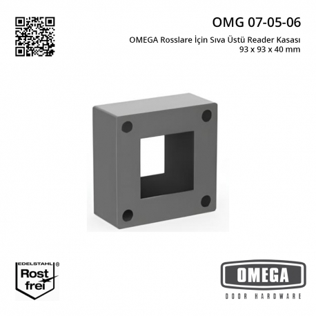 OMEGA Rosslare İçin Sıva Üstü Reader Kasası 93 x 93 x 40 mm