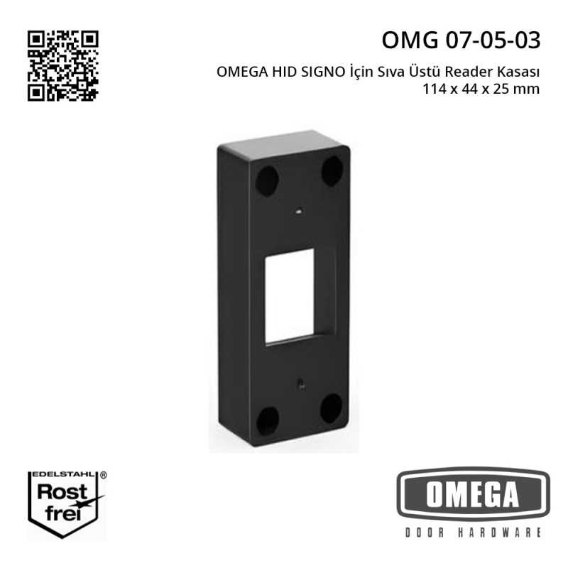 OMEGA HID SIGNO İçin Sıva Üstü Reader Kasası 114 x 44 x 25 mm