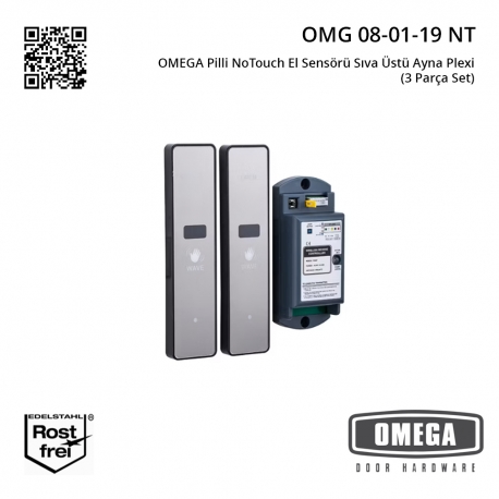 OMEGA Pilli NoTouch El Sensörü Sıva Üstü Ayna Plexi (3 Parça Set)