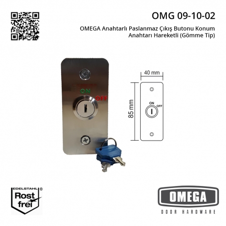 OMEGA Anahtarlı Paslanmaz Çıkış Butonu Konum Anahtarı Hareketli (Gömme Tip)