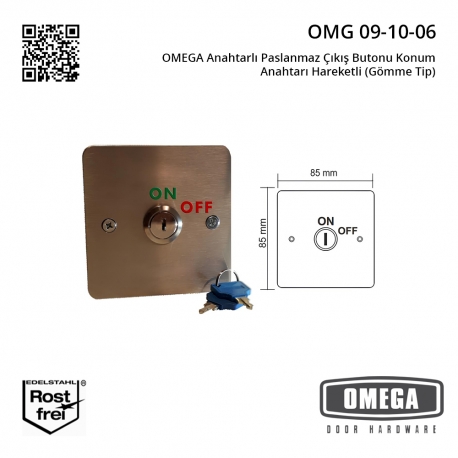 OMEGA Anahtarlı Paslanmaz Çıkış Butonu Konum Anahtarı Hareketli (Gömme Tip)