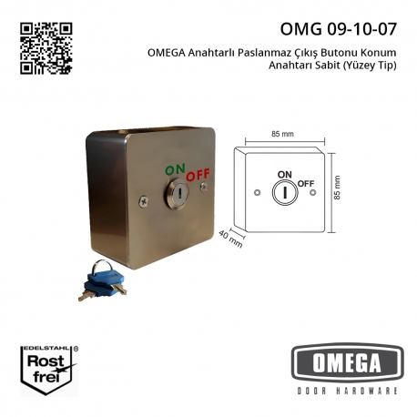 OMEGA Anahtarlı Paslanmaz Çıkış Butonu Konum Anahtarı Sabit (Yüzey Tip)
