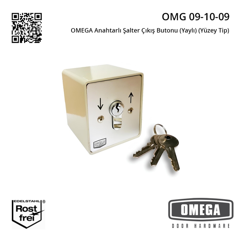 OMEGA Anahtarlı Şalter Çıkış Butonu (Yaylı) (Yüzey Tip)