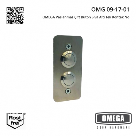 OMEGA Paslanmaz Çift Buton Sıva Altı Tek Kontak No