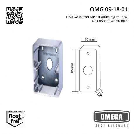 OMEGA Buton Kasası Alüminyum İnox 40 x 85 x 30-40-50 mm