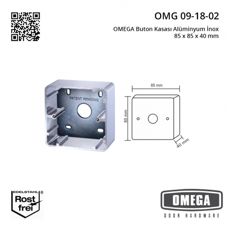 OMEGA Buton Kasası Alüminyum İnox 85 x 85 x 40 mm