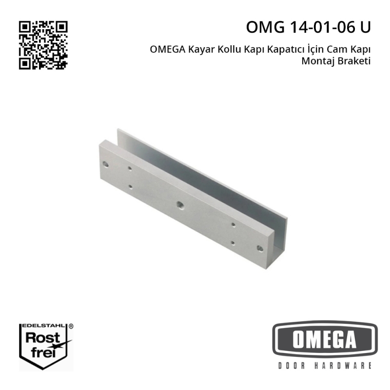 OMEGA Kayar Kollu Kapı Kapatıcı İçin Cam Kapı Montaj Braketi