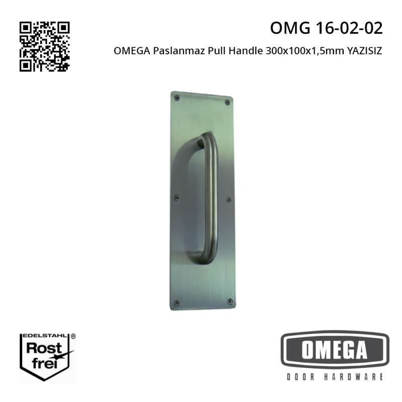OMEGA Paslanmaz Pull Handle 300x100x1,5mm YAZISIZ