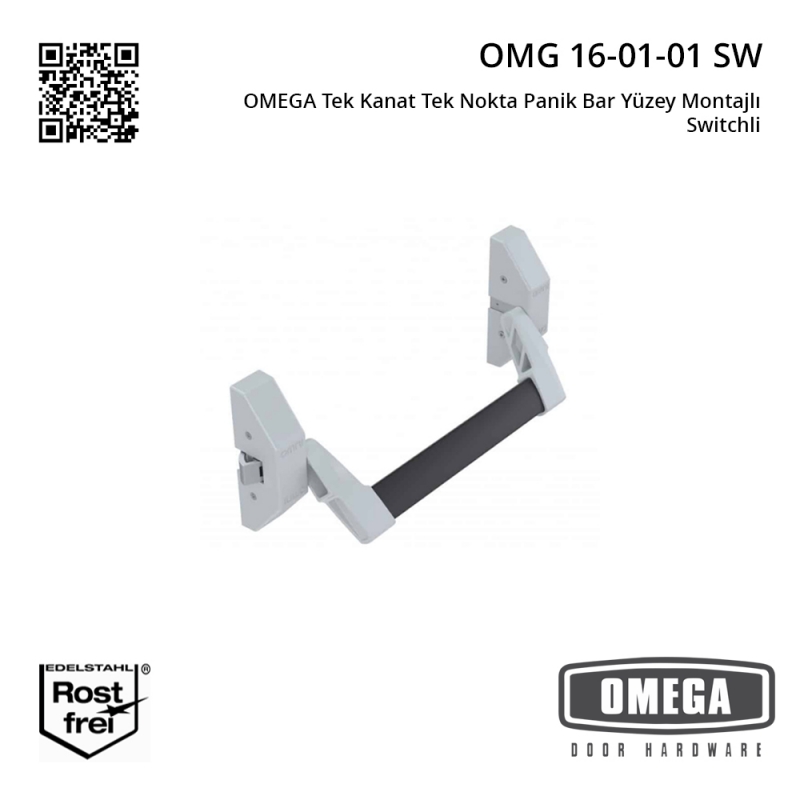 OMEGA Tek Kanat Tek Nokta Panik Bar Yüzey Montajlı Switchli