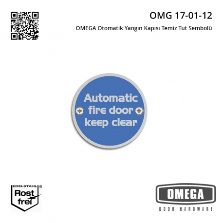 OMEGA Otomatik Yangın Kapısı Temiz Tut Sembolü
