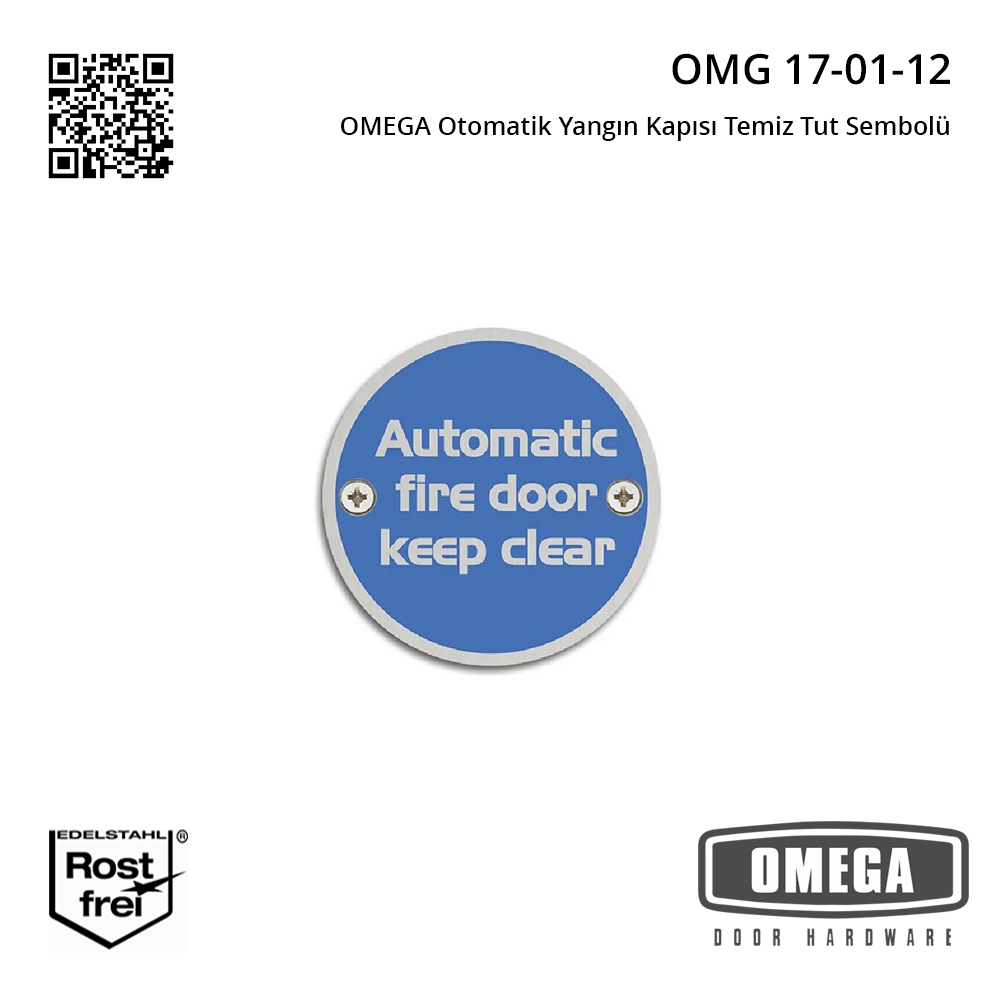 OMEGA Otomatik Yangın Kapısı Temiz Tut Sembolü