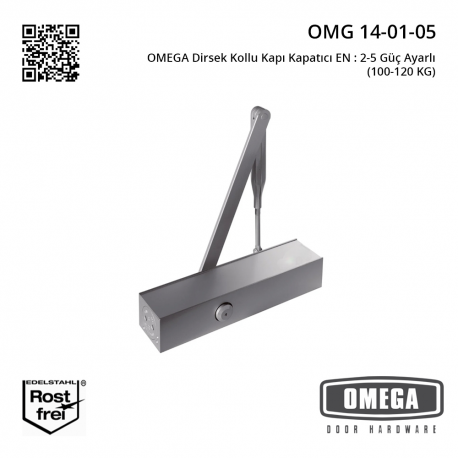 OMEGA Dirsek Kollu Kapı Kapatıcı EN : 2-5 Güç Ayarlı (100-120 KG)